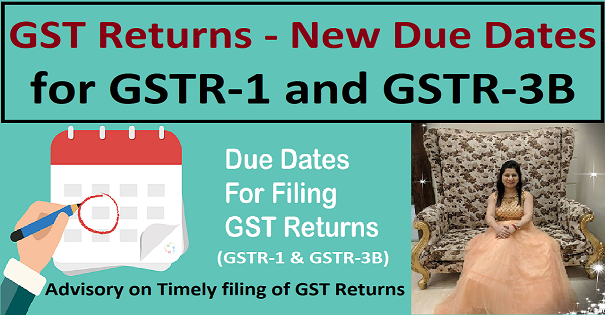 GST Returns - New Due Dates for GSTR-1 and GSTR-3B | GST Advisory on Timely Filing of GST Returns