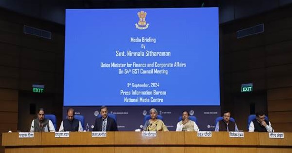 Recommendations during 54th meeting of the GST Council