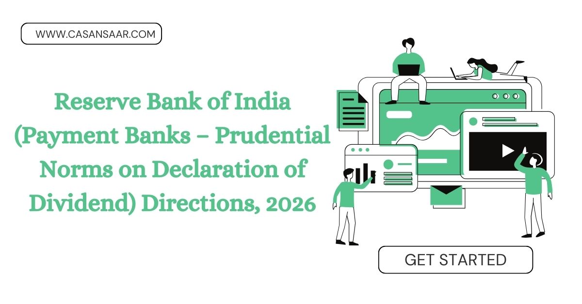 Reserve Bank of India (Payment Banks – Prudential Norms on Declaration of Dividend) Directions, 2026