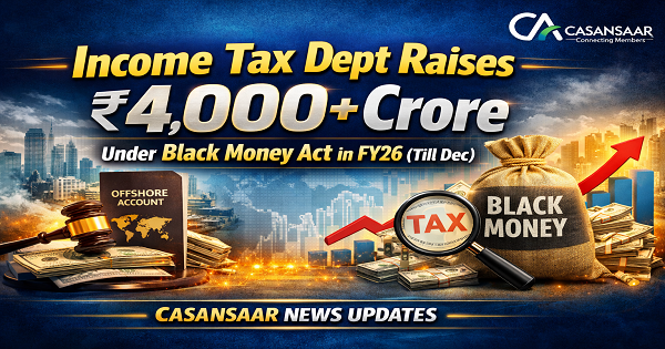 Income Tax Dept Raises ₹4,000+ Crore Under Black Money Act in FY26 (Till Dec)