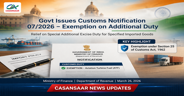 Customs Duty Exemption on Aviation Turbine Fuel – March 2026