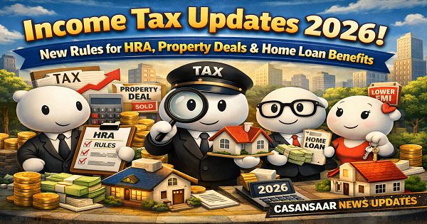 Income Tax Updates 2026: New Rules for HRA, Property Deals & Home Loan Benefits