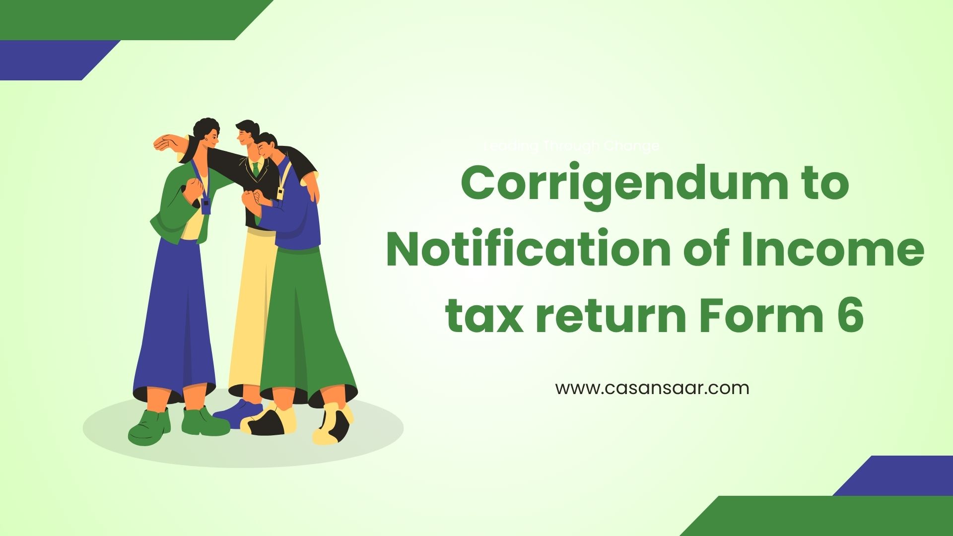 Corrigendum to Notification of Income tax return Form 6