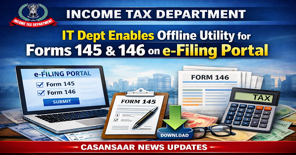 IT Dept Enables Offline Utility for Forms 145 & 146 on e-Filing Portal
