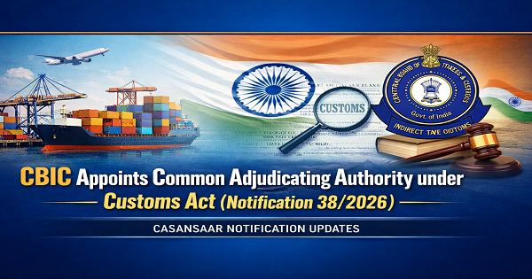 CBIC Appoints Common Adjudicating Authority under Customs Act (Notification 38/2026)