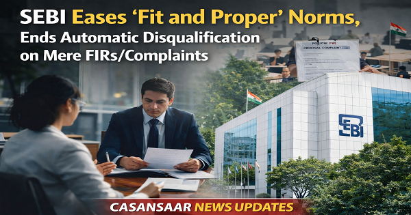 SEBI Eases ‘Fit and Proper’ Norms, Ends Automatic Disqualification on Mere FIRs/Complaints