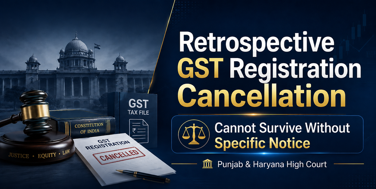 Retrospective GST Registration Cancellation Cannot Survive Without Specific Notice | Punjab & Haryana High Court