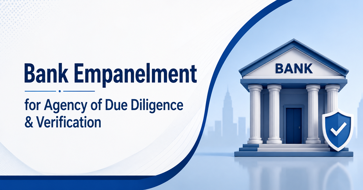 Empanelment of the Bank of Agencies for Conducting Due Diligence