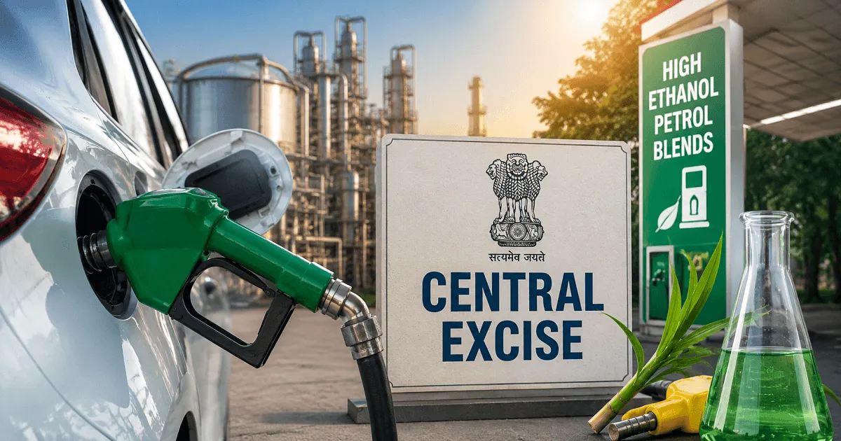 Central Excise Exemption Notified for High-Ethanol Petrol Blends