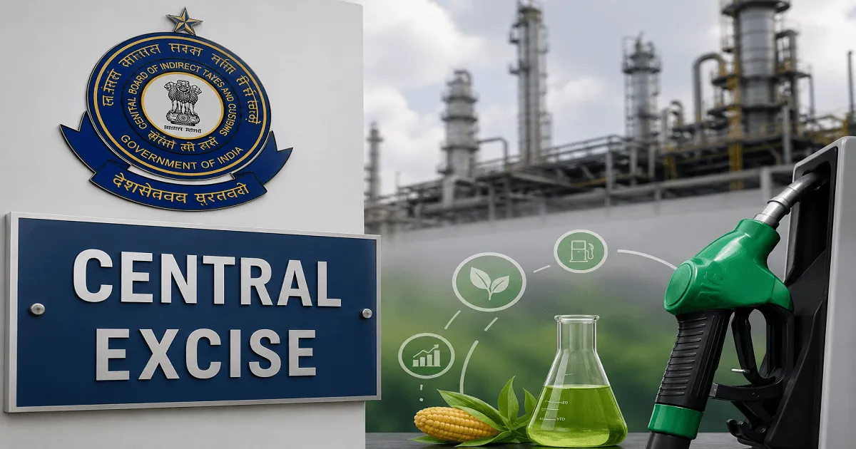 Central Excise Exemption Notified for High-Ethanol Petrol Blends (E22 to E30)