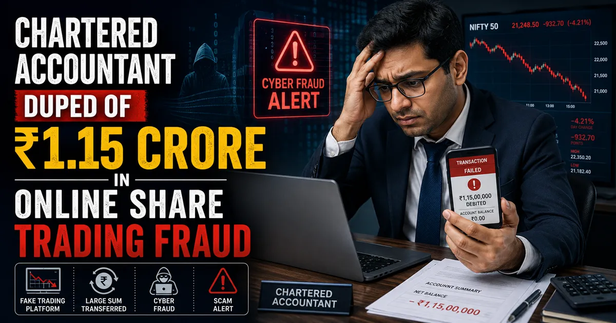 Chartered Accountant Duped of ₹1.15 Crore in Online Share Trading Fraud