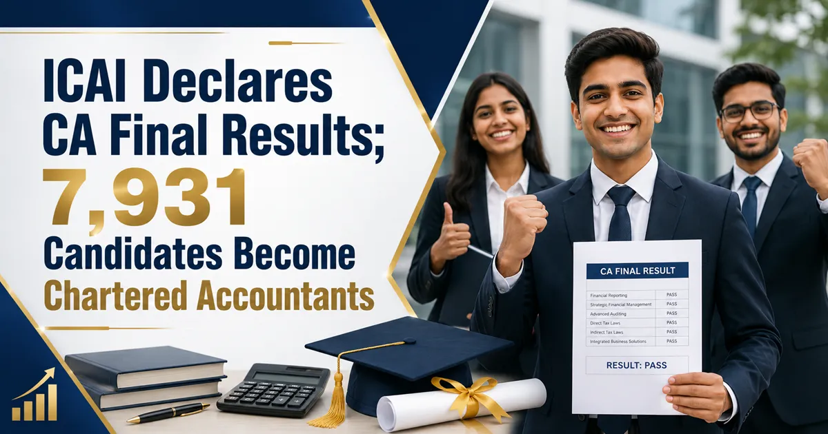 ICAI Declares CA Final Results; 7,931 Candidates Become Chartered Accountants