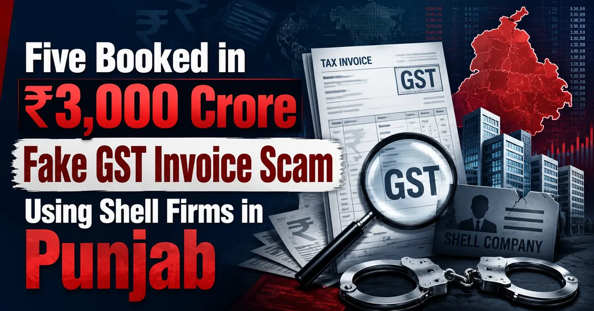 Five Booked in ₹3,000 Crore Fake GST Invoice Scam Using Shell Firms in Punjab