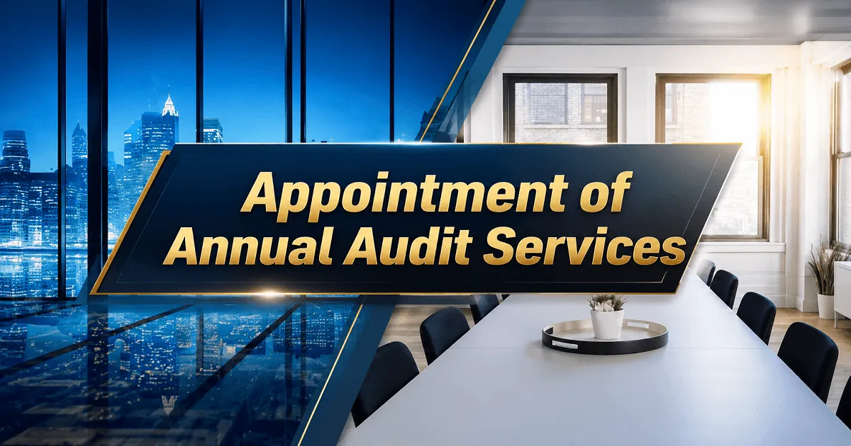 Annual Audit Services – Applications Invited from Chartered Accountant Firms