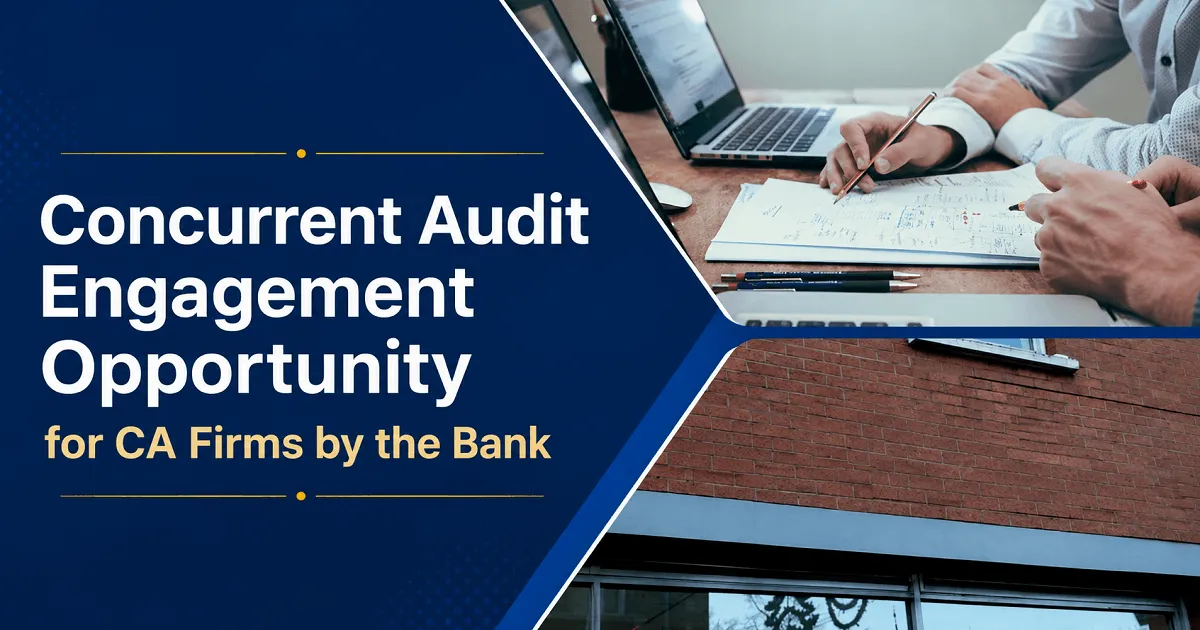 Concurrent Audit Services – Bank Invites Applications from CA/CMA Firms