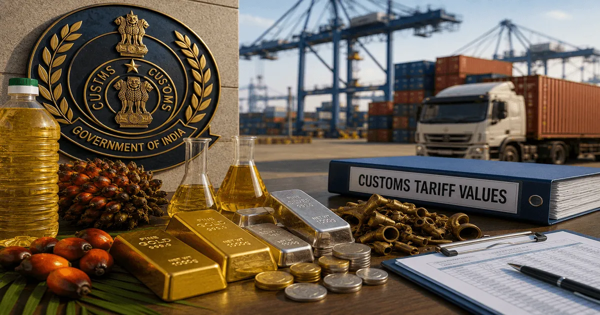 CBIC Revises Customs Tariff Values for Edible Oils, Gold, Silver and Brass Scrap Effective July 2026