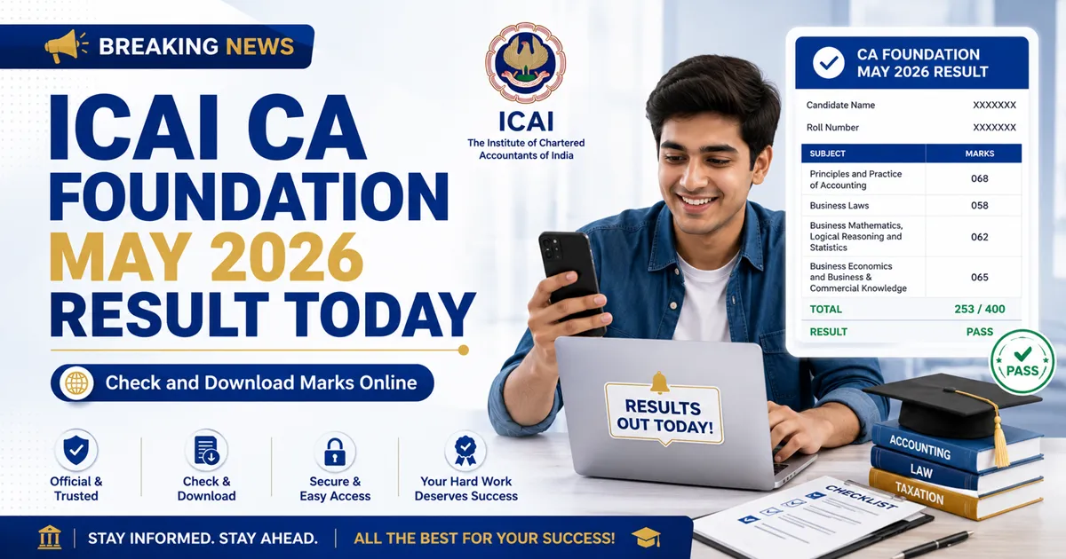 CA Foundation May 2026 Result Today: Check and Download Marks Online