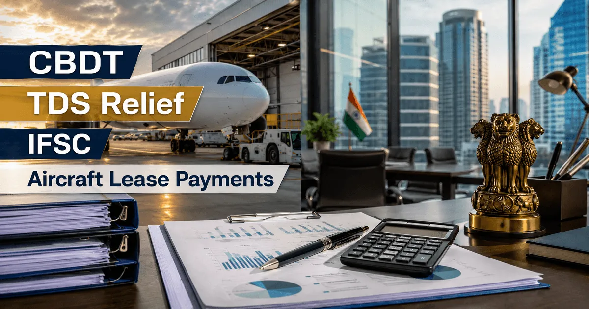 CBDT Notifies TDS Relief on IFSC Aircraft Lease Payments
