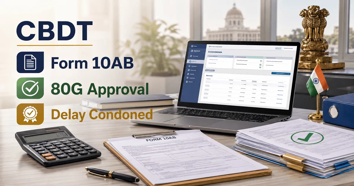 CBDT Condones Delay in Filing Form 10AB for 80G Approval