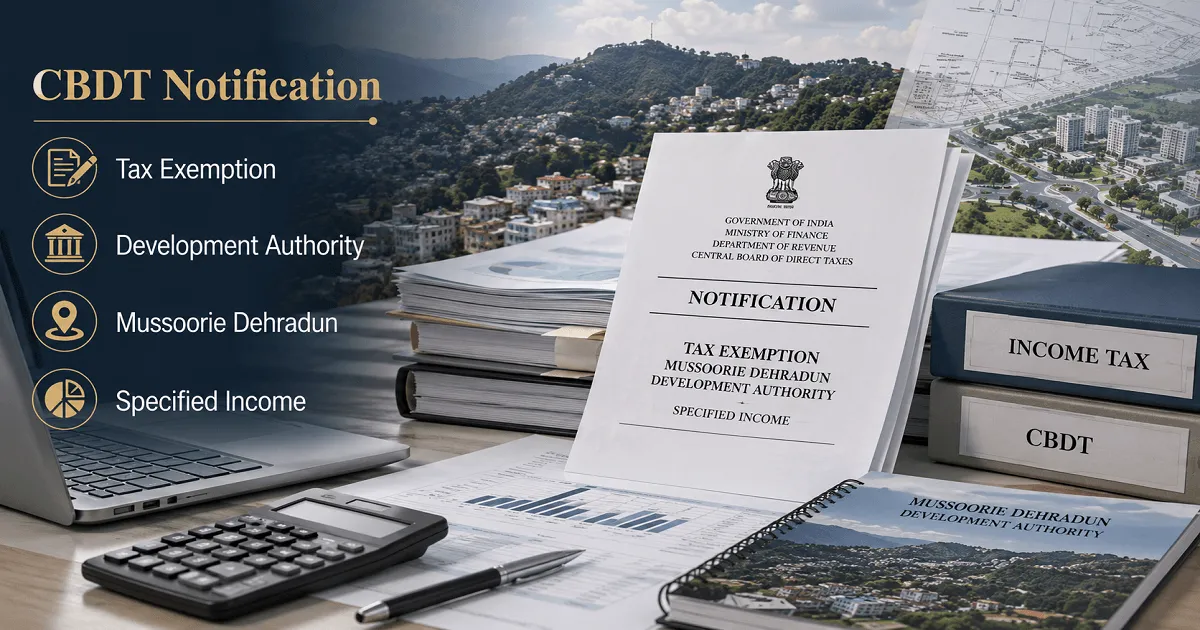 CBDT Grants Tax Exemption to Mussoorie Dehradun Development Authority Income