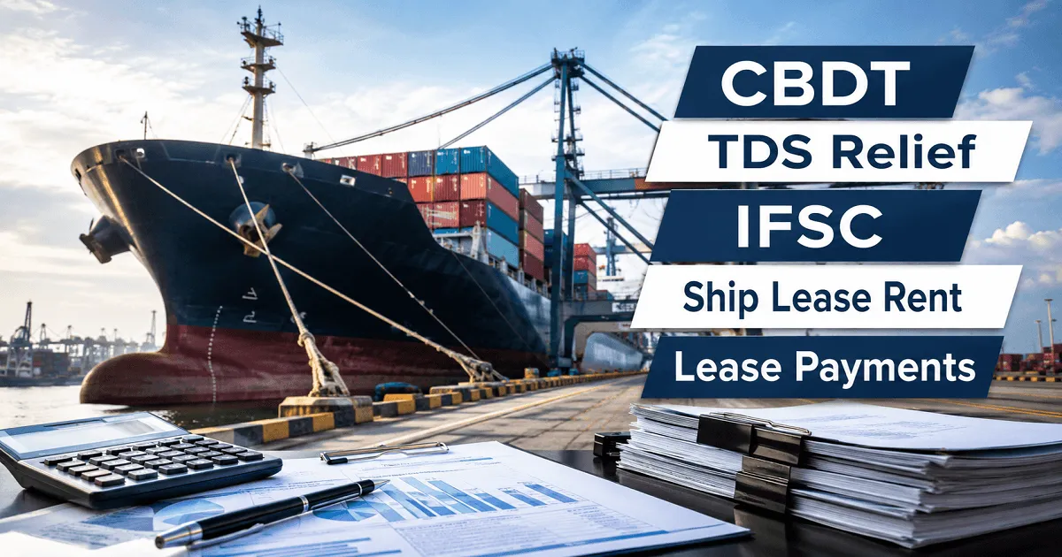 CBDT Notifies TDS Relief for IFSC Ship Lease Rent Payments