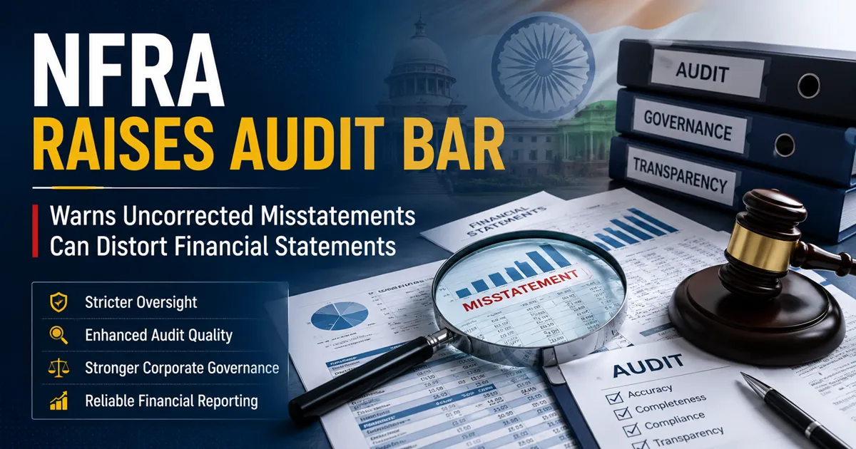 NFRA Raises Audit Bar, Warns Uncorrected Misstatements Can Distort Financial Statements