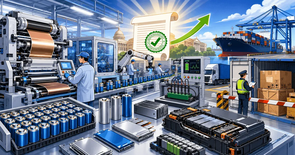 Government Expands Customs Duty Relief for Lithium-Ion Cell Manufacturing Machinery