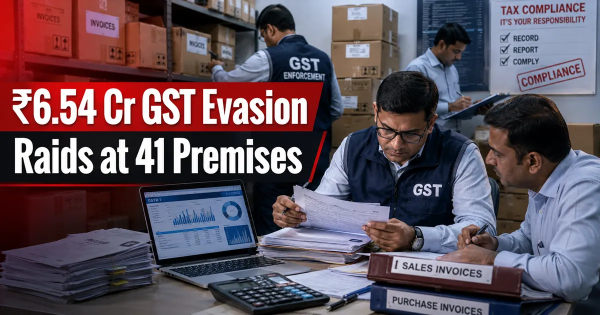 GST Evasion of ₹6.5 Crore Detected in Raids on 41 Traders