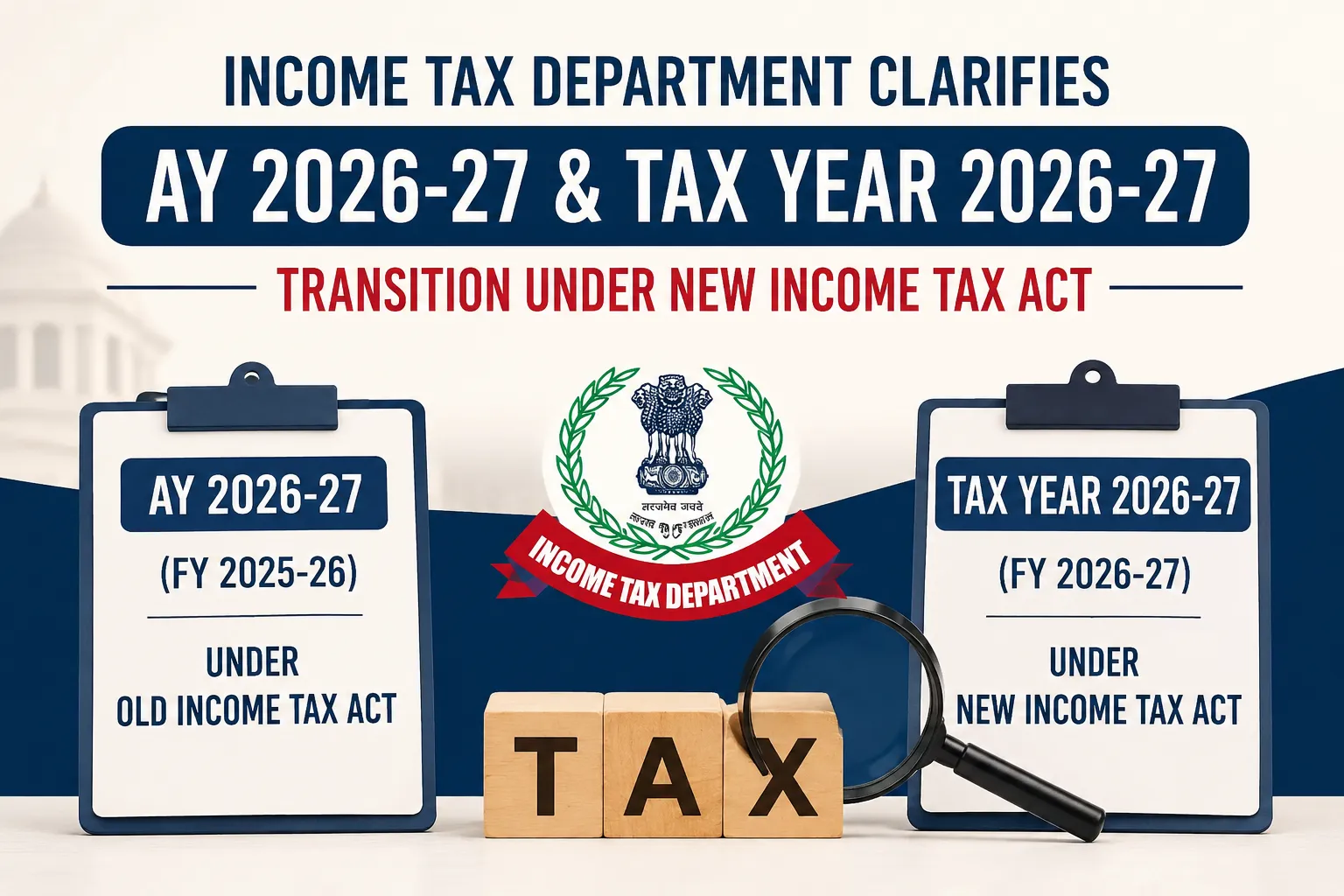 Income Tax Department Clarifies AY 2026-27 and Tax Year 2026-27 Transition Under New Income Tax Act