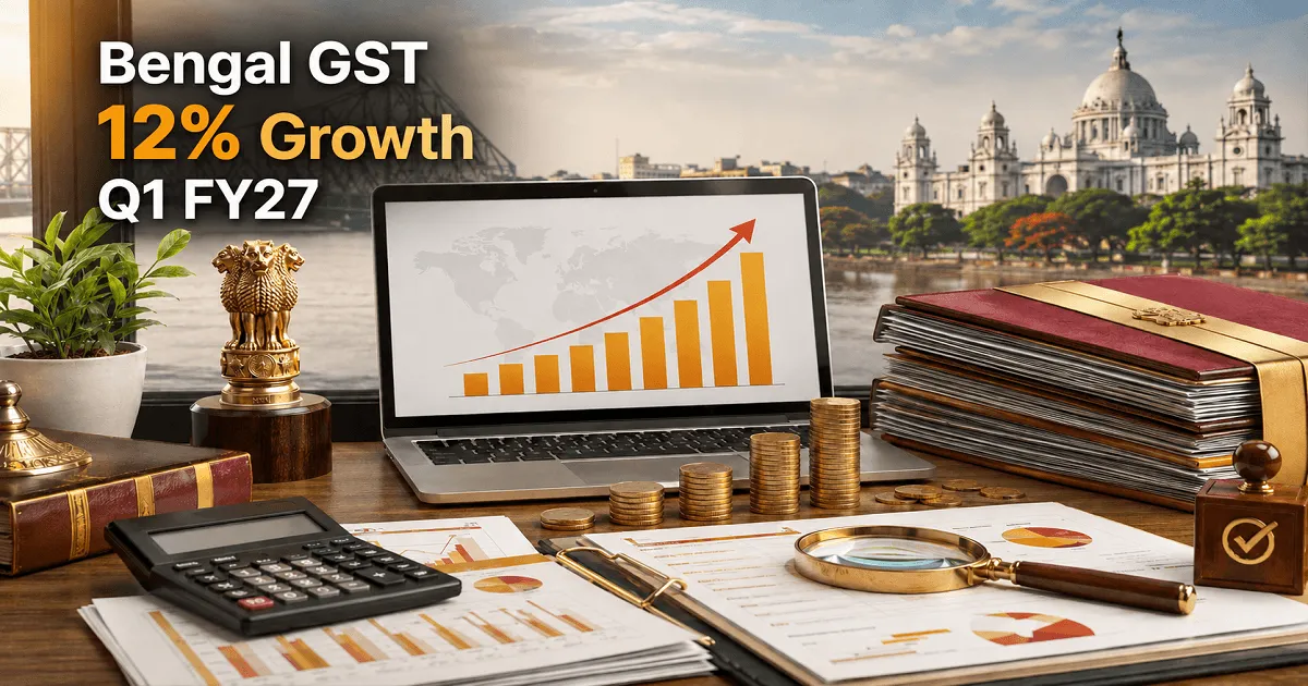 Bengal GST Collections Rise 12% to Rs 12,905 Crore in Q1 FY27
