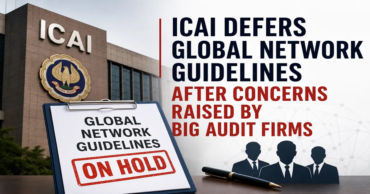 ICAI Defers Global Network Guidelines after concerns raised by Big Audit Firms