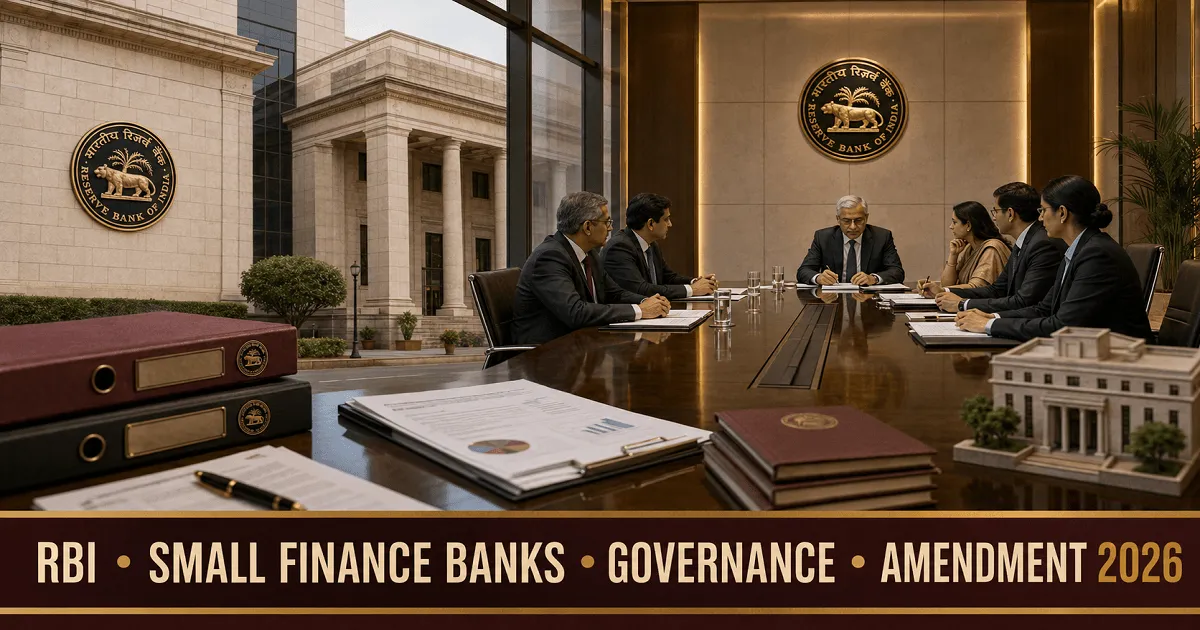 Reserve Bank of India (Small Finance Banks – Governance) Amendment Directions, 2026