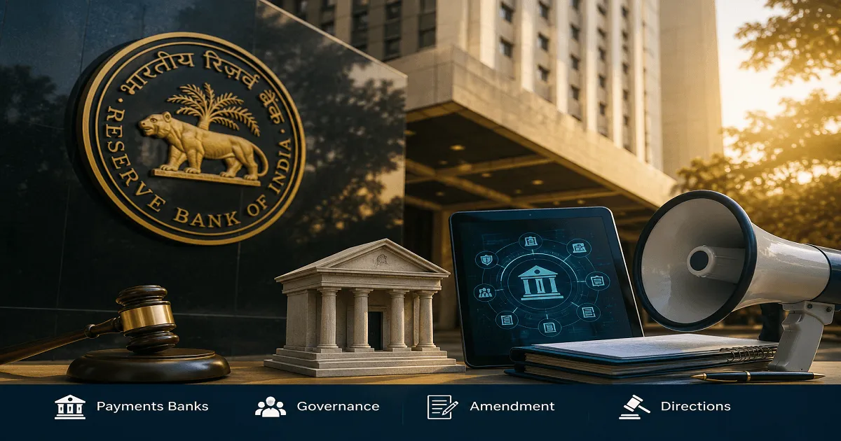 Reserve Bank of India (Payments Banks – Governance) Amendment Directions, 2026