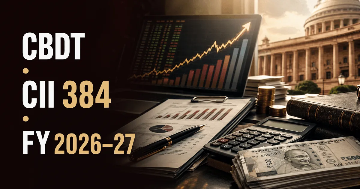 CBDT Notifies Cost Inflation Index at 384 for FY 2026–27