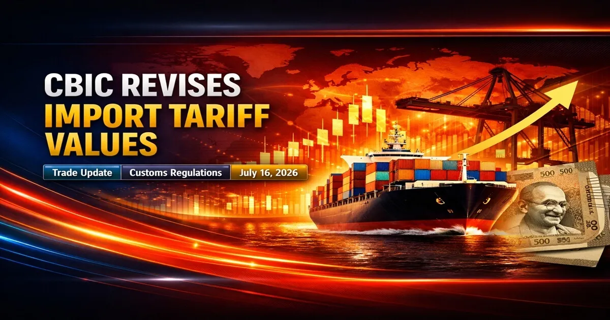 CBIC Revises Import Tariff Values from July 16, 2026