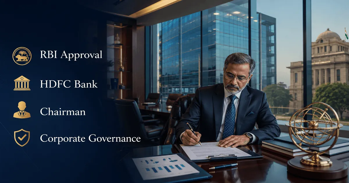 RBI Approves Rajiv Kumar as HDFC Bank Part-Time Chairman for Three-Year Term