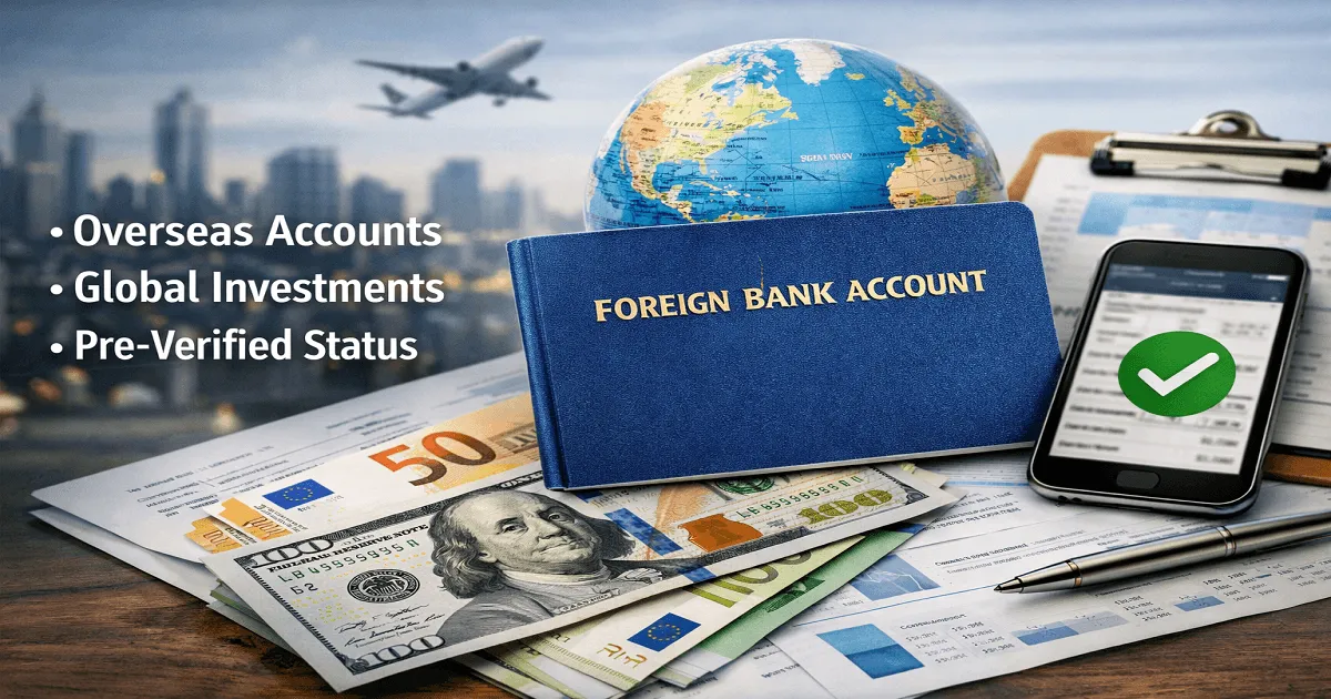 Foreign Bank Accounts and Investments Now Pre-Verified in AIS