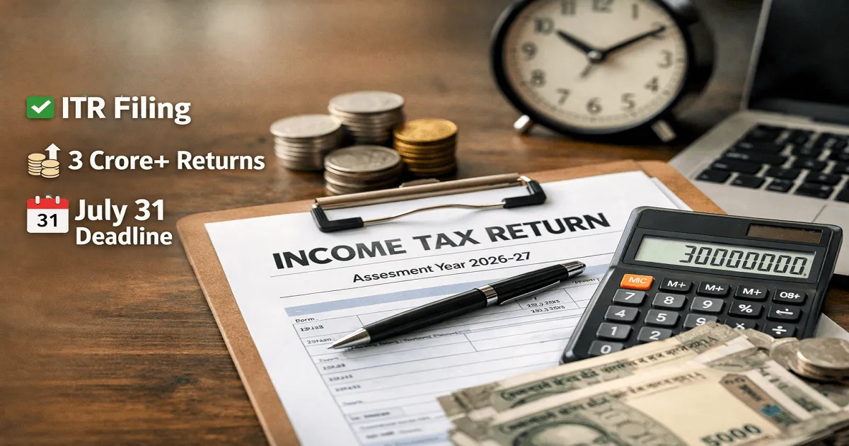 Over 3 Crore ITRs Filed for AY 2026–27; Taxpayers Advised to File Before July 31 Deadline