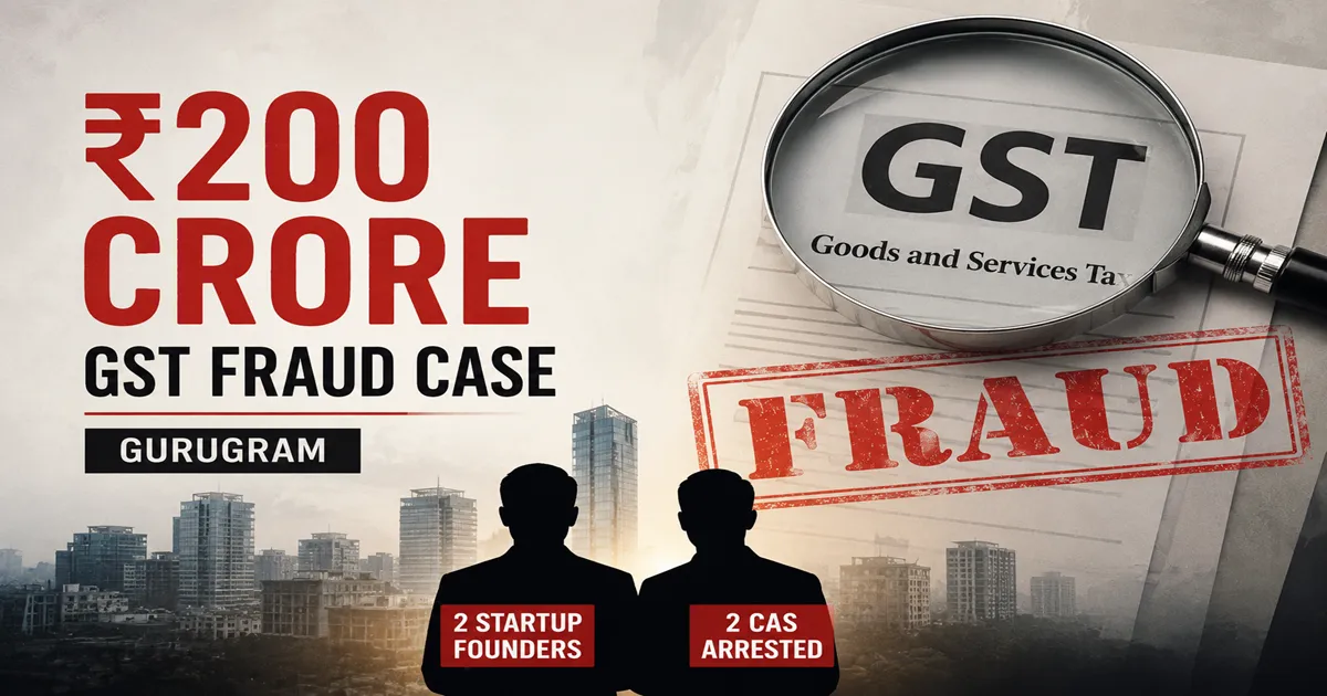 Two Startup Founders, Two CAs Arrested in ₹200 Crore GST Fraud Case in Gurugram