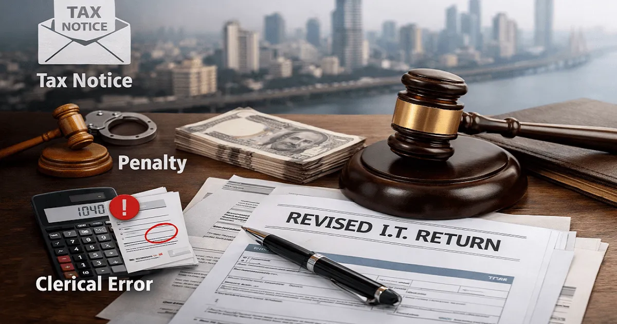 Mumbai ITAT Quashes ₹17.41 Lakh Penalty Over Clerical Error in Revised ITR